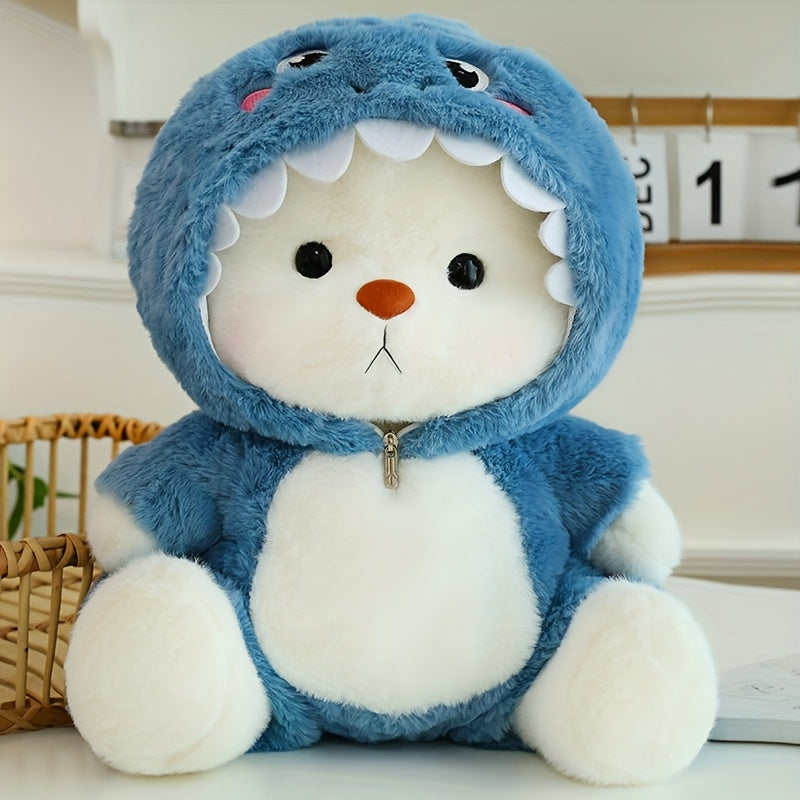 Սիրուն մուլտֆիլմային արջուկ-փափուկ խաղալիք՝ փոխարինելի հանդերձանքներով - փափուկ կապույտ և սպիտակ փափուկ խաղալիք, կատարյալ ծննդյան կամ տոնական նվեր տղաների և աղջիկների համար, խելոք փափուկ խաղալիք, խաղային դիզայն, դիմացկուն փափուկ խաղալիք, արջուկ բանալիով