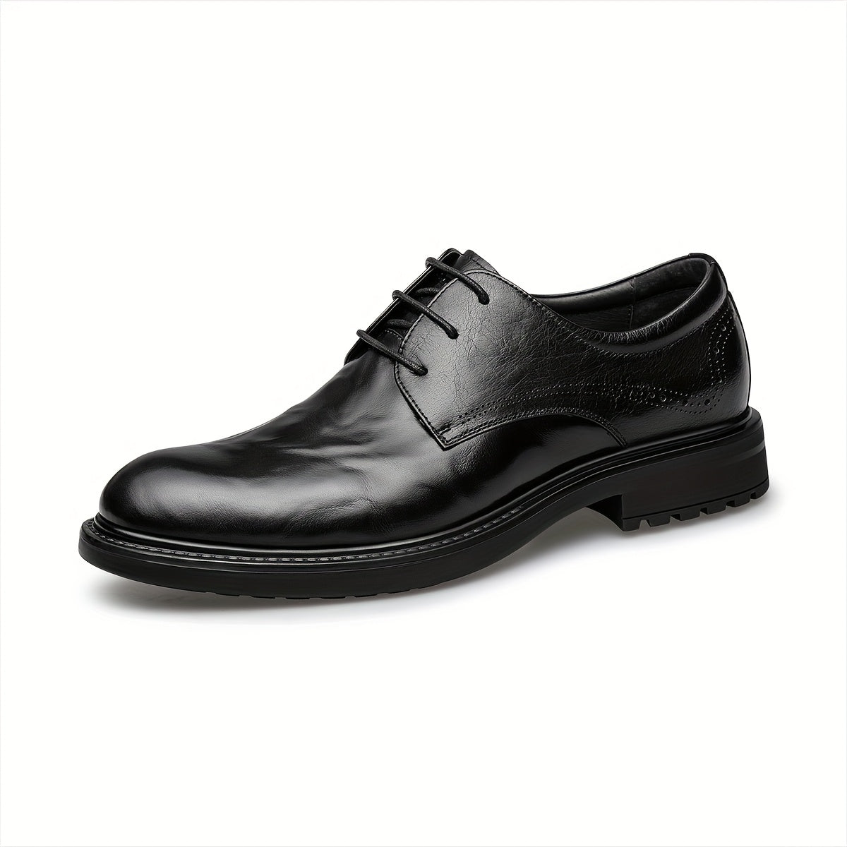 Men's Handmade Leather Derby Shoes Business Formal Low Top