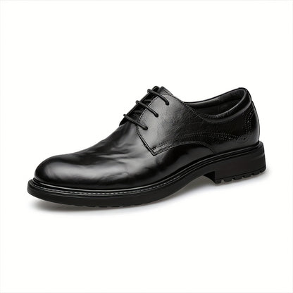 Men's Handmade Leather Derby Shoes Business Formal Low Top