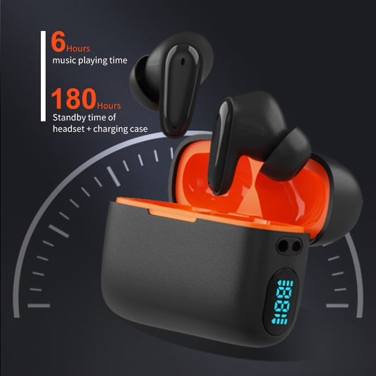 Wireless Earphones with LED Digital Display, Dual Microphones for High-Definition Sound Quality, Comfortable Fit with Wireless Charging Case, Suitable for Sports And Exercise, Compatible with Apple And Android