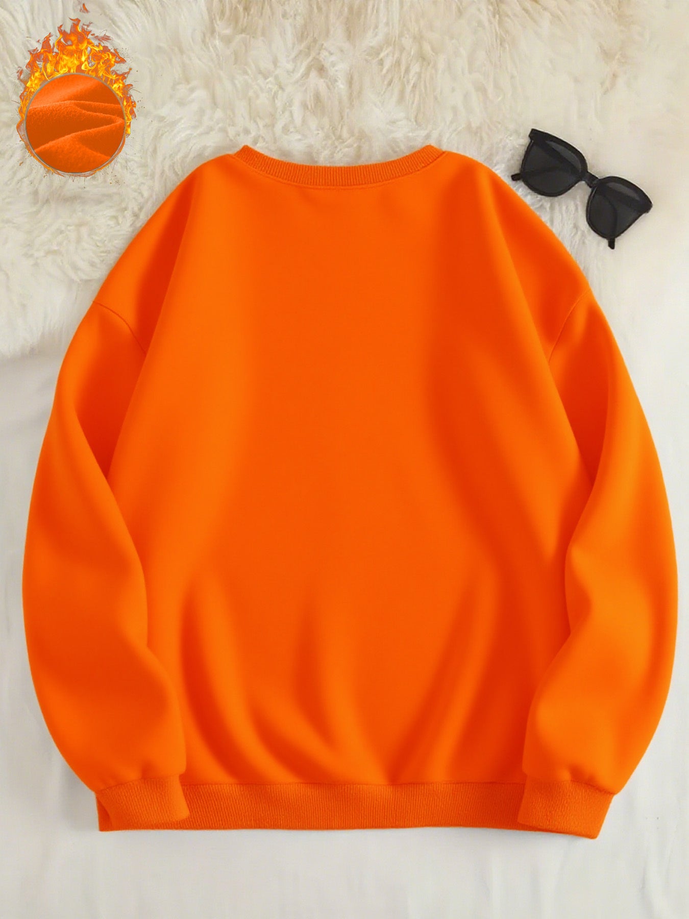 -Lined Women's Crewneck Pullover, Casual Printed Versatile Sweatshirt, Multiple Colors Available