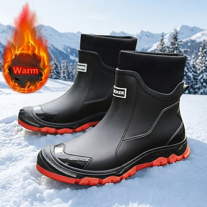 Men's Short PVC Rain Boots for Winter Outdoor Sports