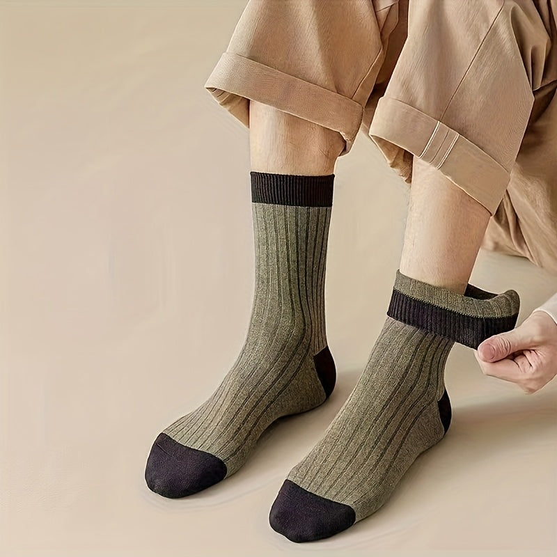 Men's Thickened Warm Winter Socks - Cushioned Thermal Knit, 10pcs