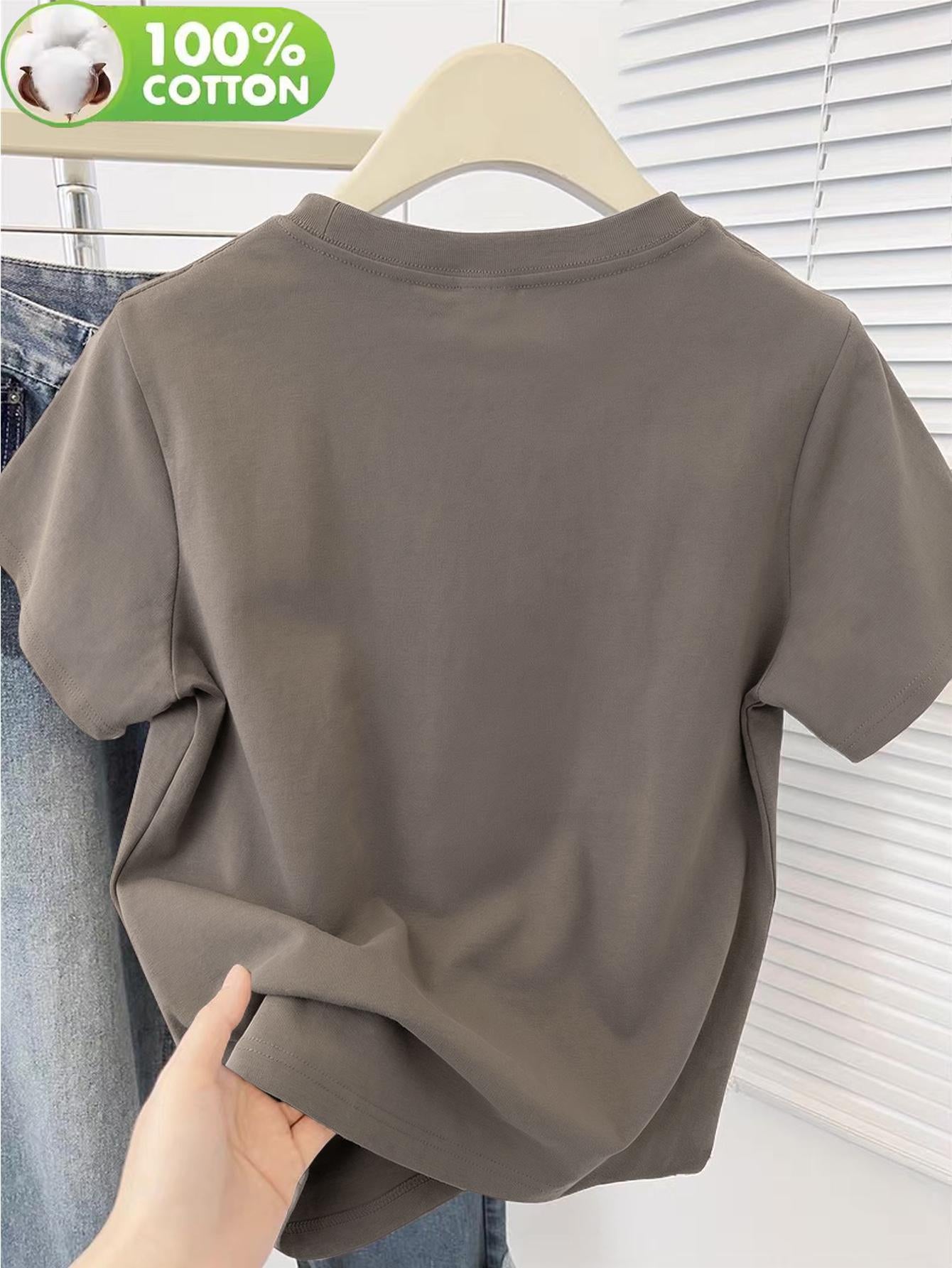 Women's 100% Cotton Casual T-Shirt with 'Grateful' Print