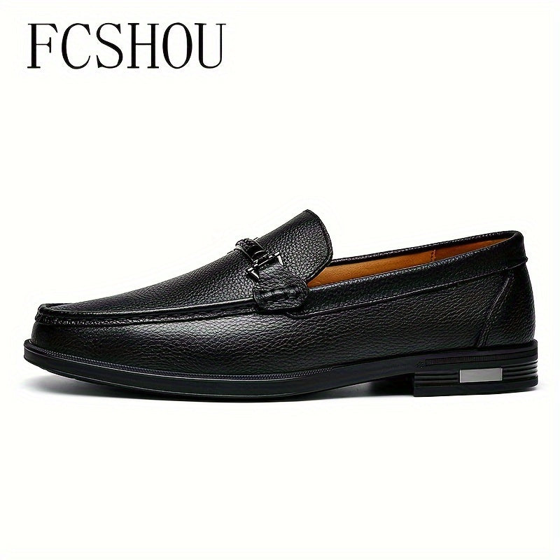 Men's High-End Split Leather Pointed Toe Loafers