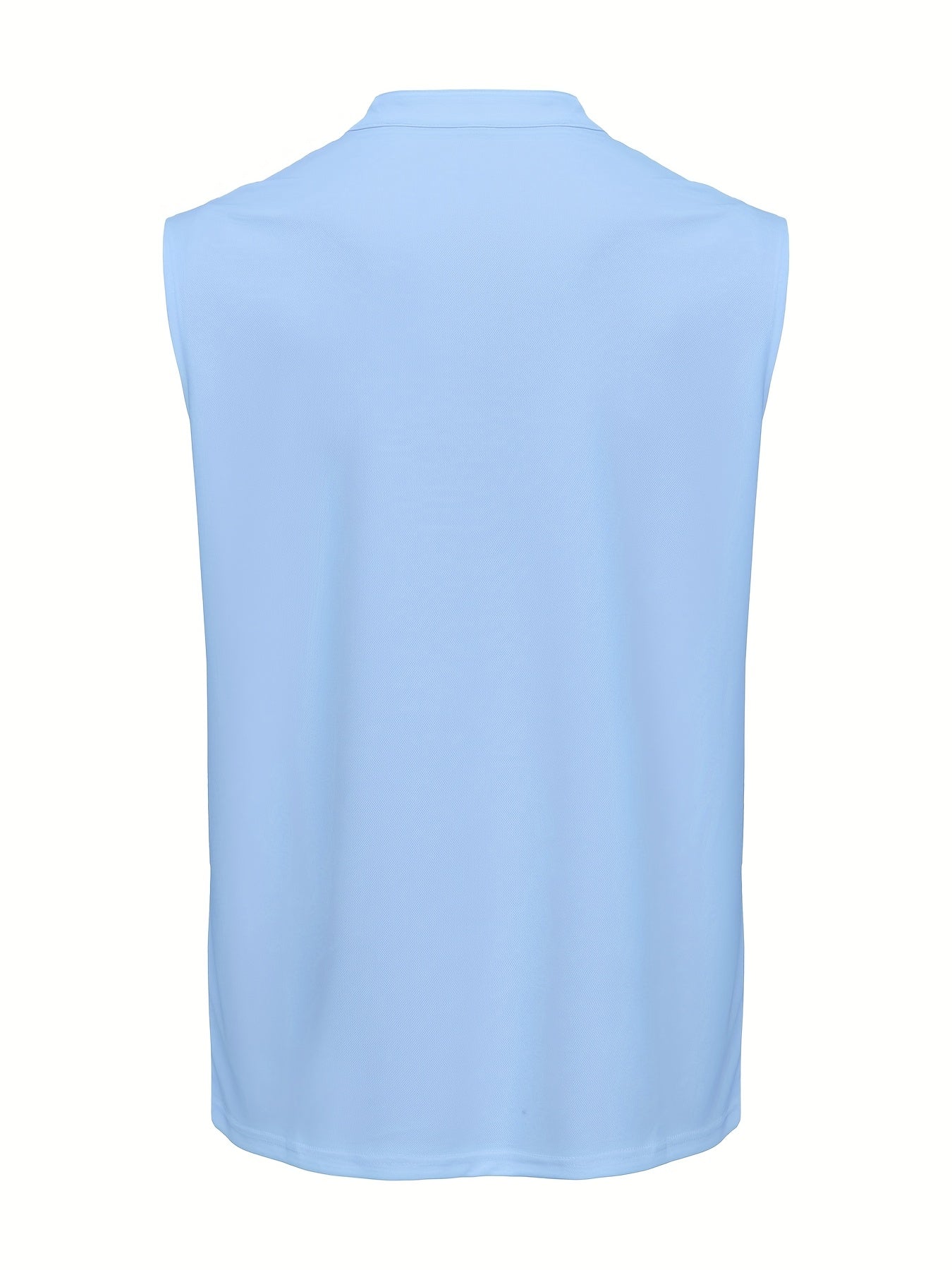 Men's Sleeveless V-Neck Shirt with Quarter Zip - Lightweight Summer To