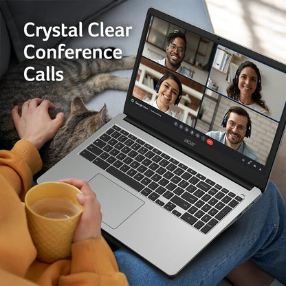 Acer Chromebook 315 Laptop | Intel Celeron N4500 | 15.6" Full HD IPS Display | Intel UHD Graphics | 4GB LPDDR4X | 64GB Emmc | Intel Wi-Fi 6 | DTS Audio | USB Type-C | Chrome OS | Cb315-4H-C8Xu,Silver