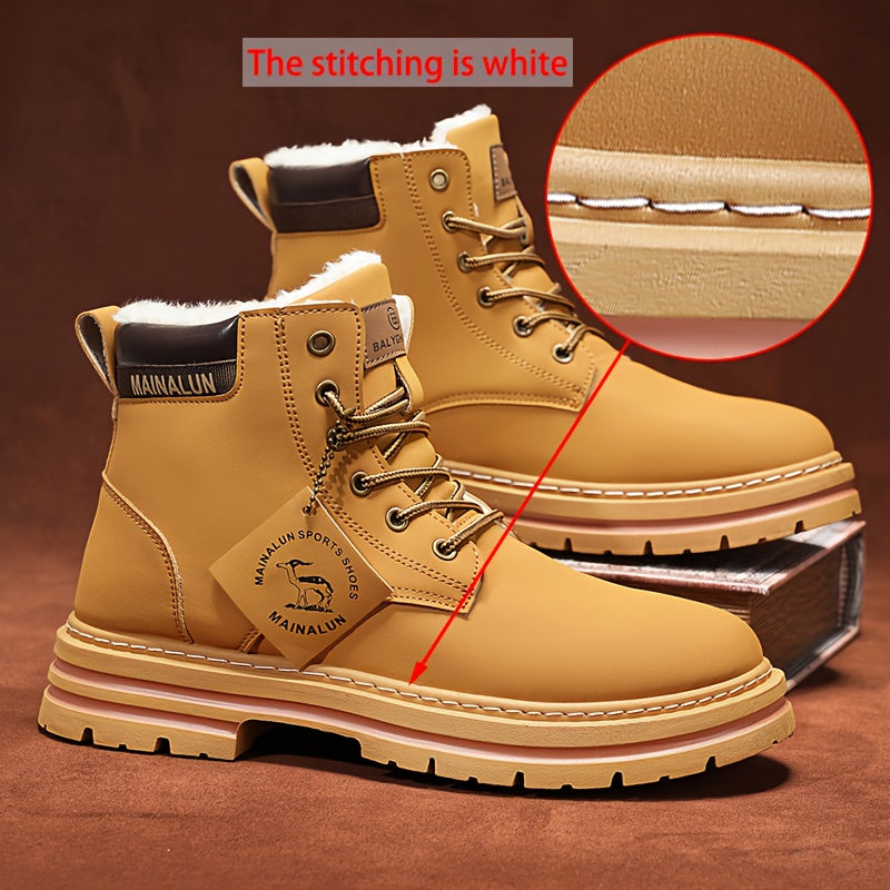 1 Pair Large Size High-Top Winter Snow Boots - Warm  Upper & PVC Sole, Heavy-Duty Traction for Ice/Ground, All-Terrain Outdoor Boots Suitable for Daily Wear, Commuting, and Winter Activities