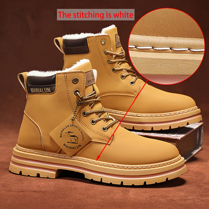 1 Pair Large Size High-Top Winter Snow Boots - Warm  Upper & PVC Sole, Heavy-Duty Traction for Ice/Ground, All-Terrain Outdoor Boots Suitable for Daily Wear, Commuting, and Winter Activities