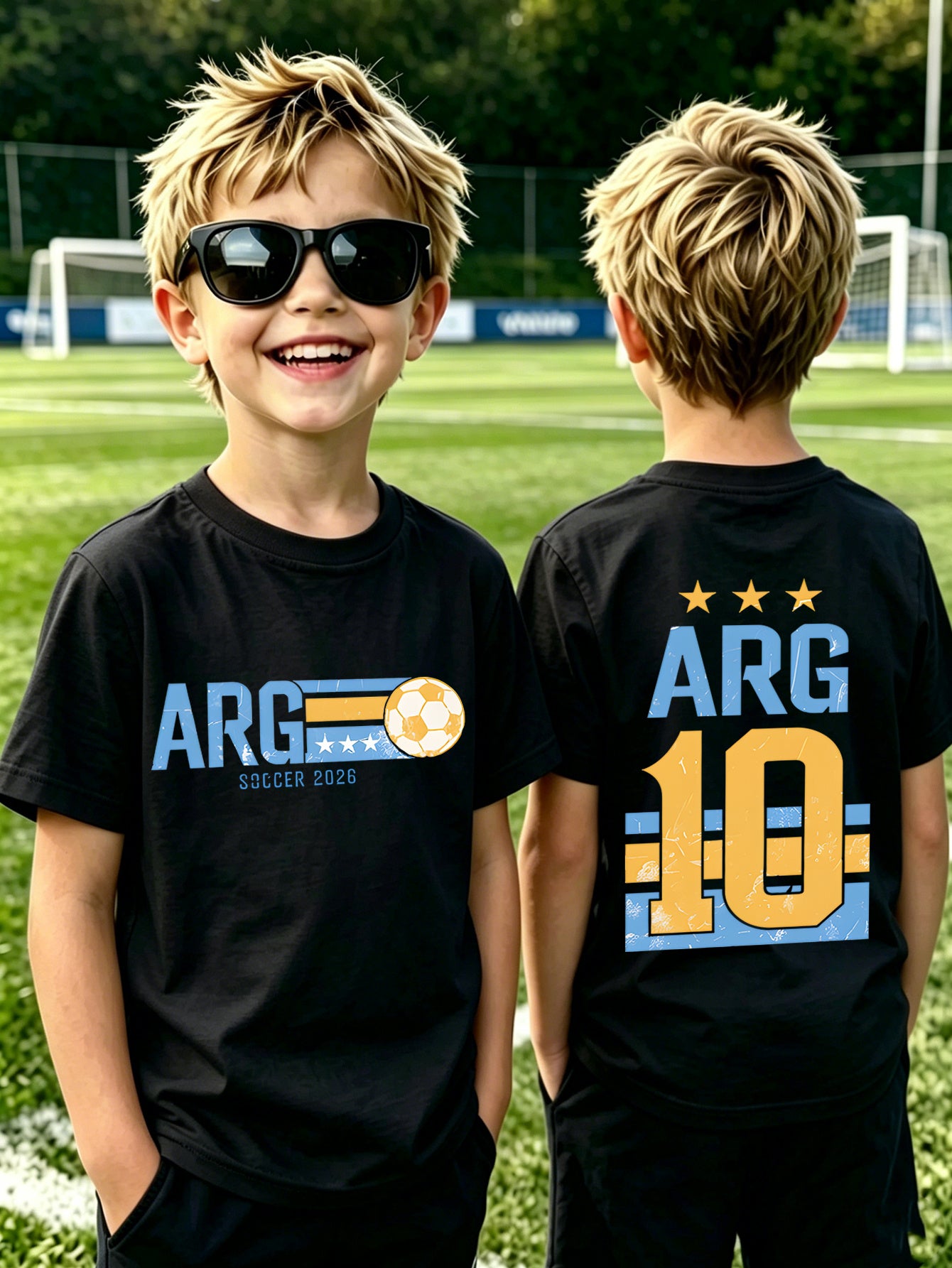 Children's Casual Cotton T-Shirt with Double-Sided Print