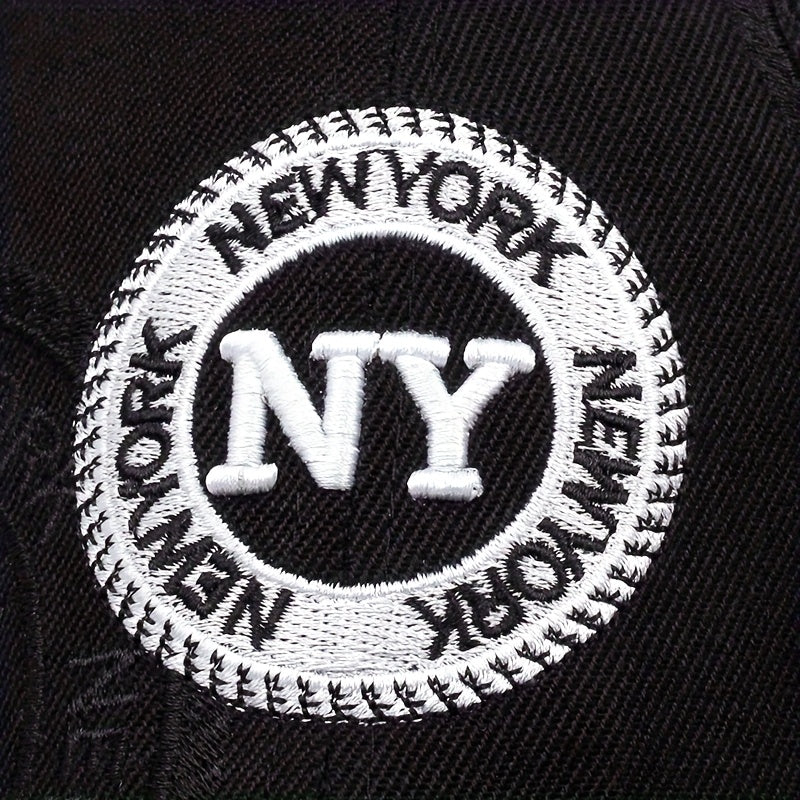 NY Embroidered Lightweight Baseball Cap with Adjustable Strap