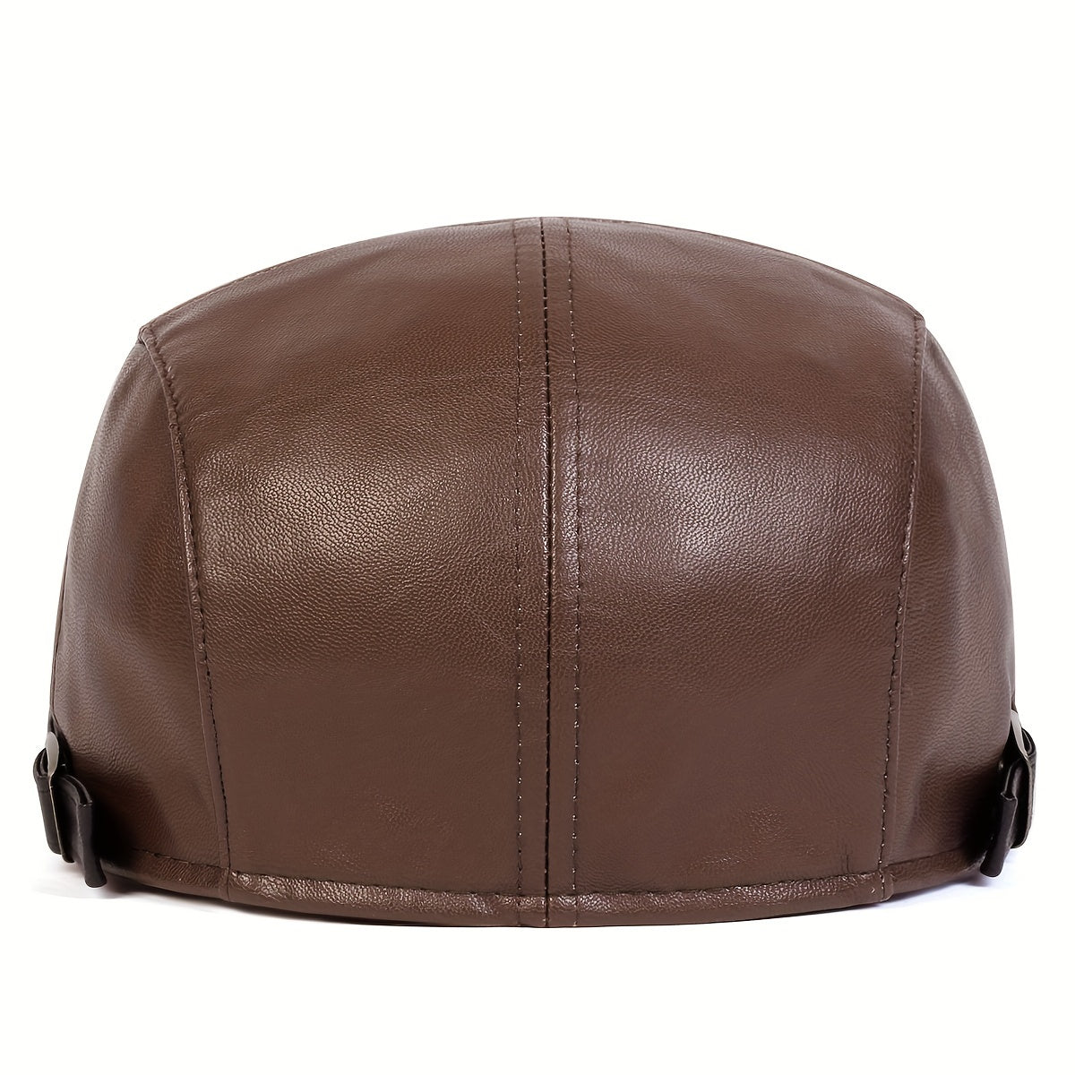 Retro Classic PU Leather Gentlemen Forward Hat, Adjustable Casual Beret For Autumn And Winter Travel