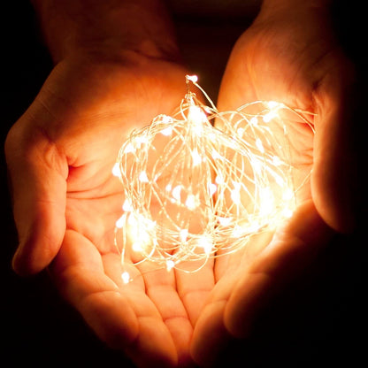 1pc, LED USB Fairy Lights, USB Powered Copper Wire Garland String Lights for Home Wall Room Holiday Party Wedding Festival Indoor Bedroom Table Ramadan Halloween Christmas Decoration, Best for Christmas