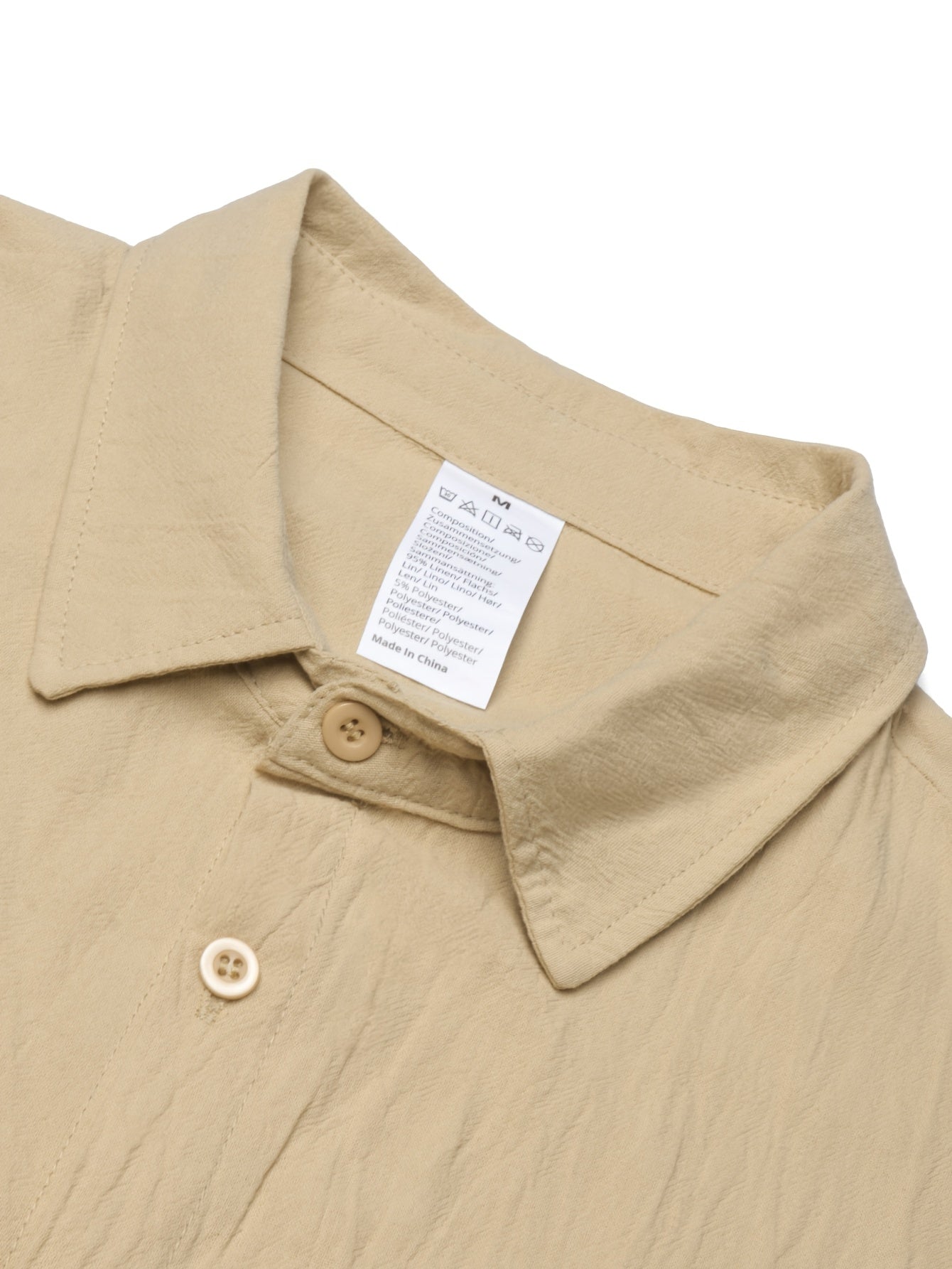 Men's White Linen Casual 2-Piece Set for Summer & Beach