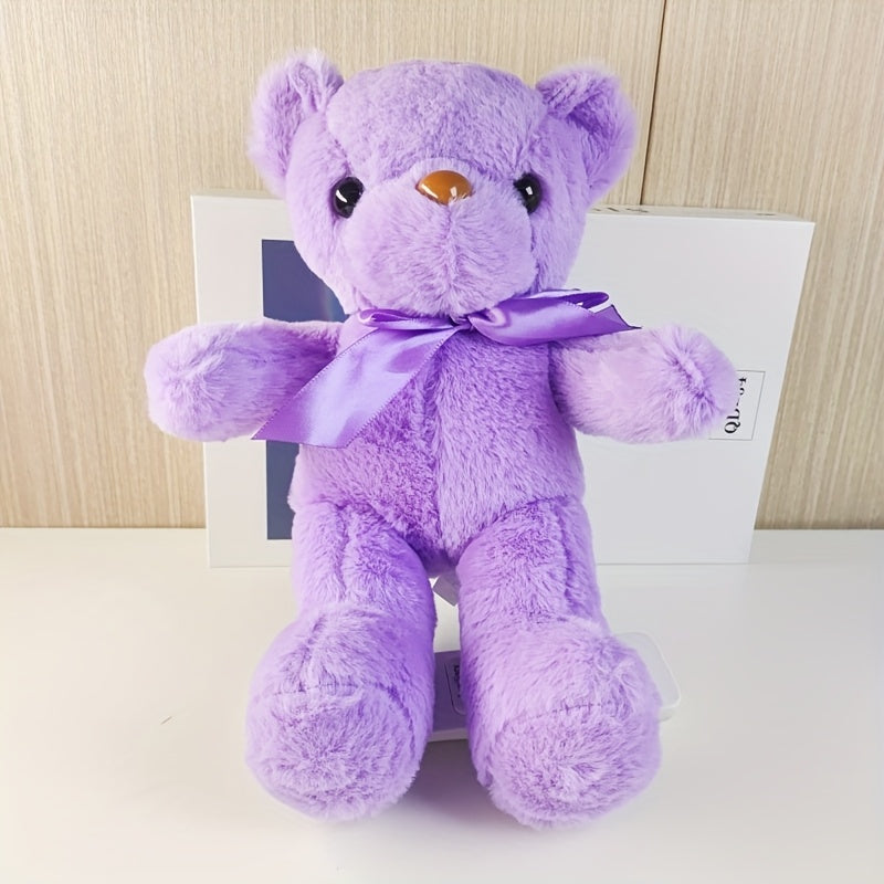 Pet Supplies Teddy Bear Style Design Pet Plush Dog Toy, Purple, Brown, Blue, White, Beige 5 Colors Available, Soft and Comfortable Plush Material, Filled Animal Plush Toys, Softly Filled Animals Hug Companion Toys, Suitable f