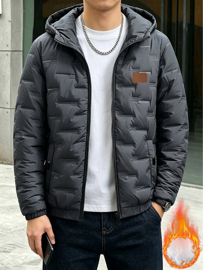 Men's Hooded Zipper Jacket for Fall Winter Outdoor Sports