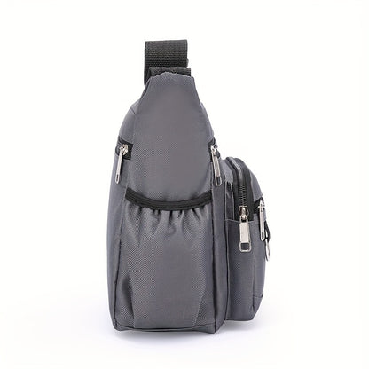 Multi-Pocket Crossbody Shoulder Bag, Casual Travel Office Messenger Bag, Durable, Multiple Compartments