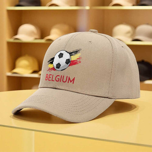 Adjustable Belgium Soccer Baseball Cap with Embroidered Patches - ayq