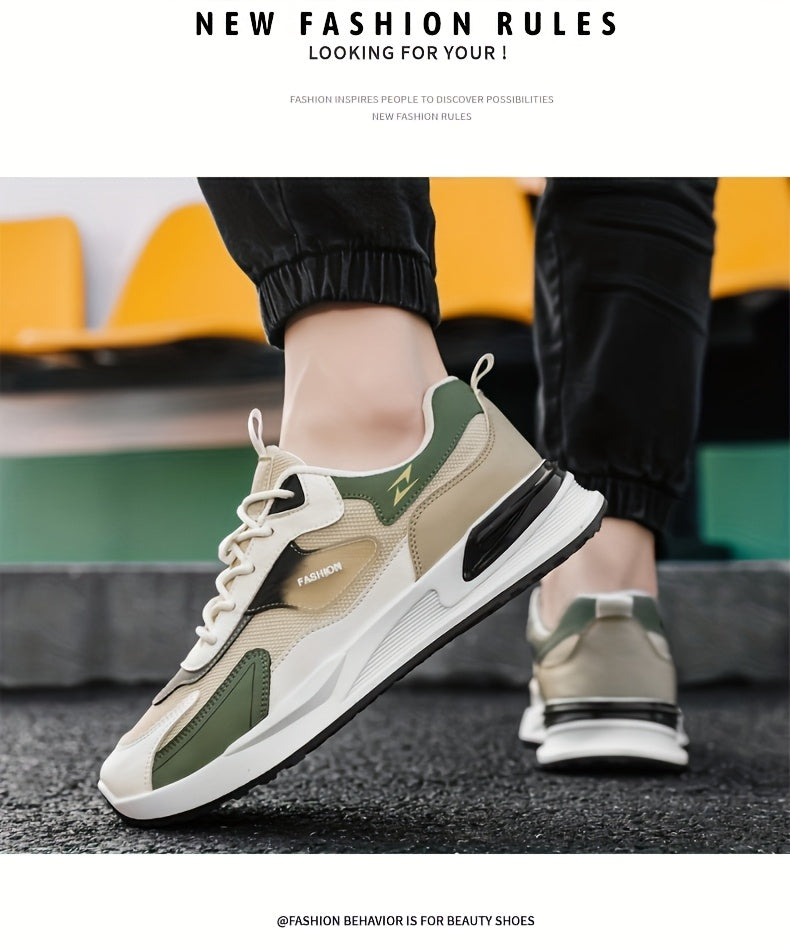 1pc Men'S Cross-Training Shoes | Large Size Casual sneakers for Running and Outdoor Activities, Fashionable, Lightweight, All-Season, Fabric Upper and Sole, PVC Sole, Lace Closure - Warrenxilu - ayq