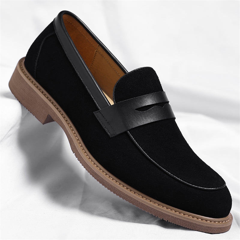 Men's Lift Loafers with Round Toe - British Style Casual Sneakers