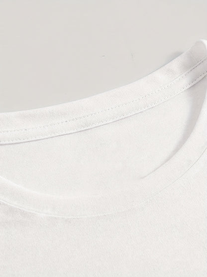 Women's Casual 100% Cotton Floral Round Neck T-Shirt Summer
