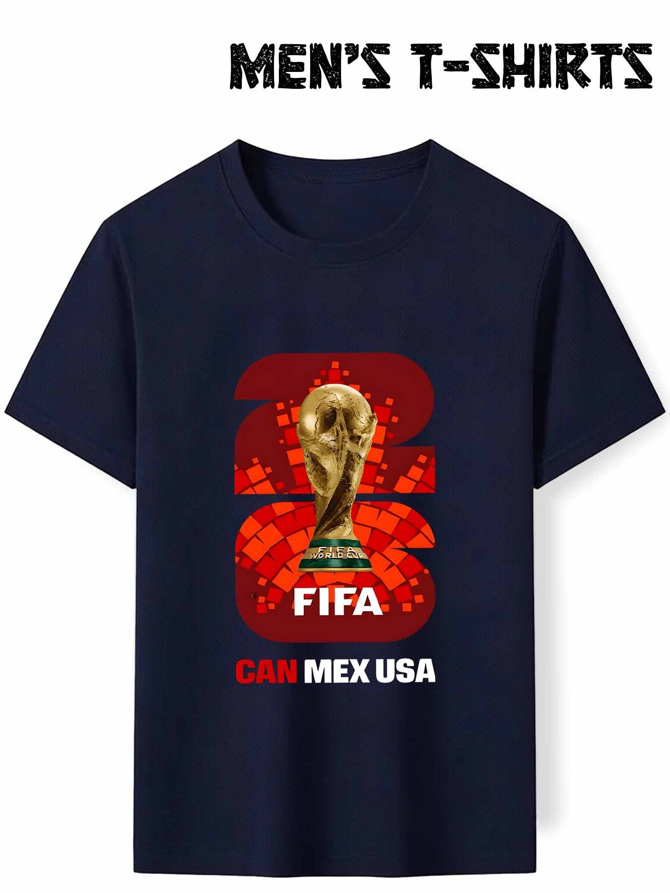 Men's FIFA World Cup Trophy Soccer T-Shirt, Crew Neck