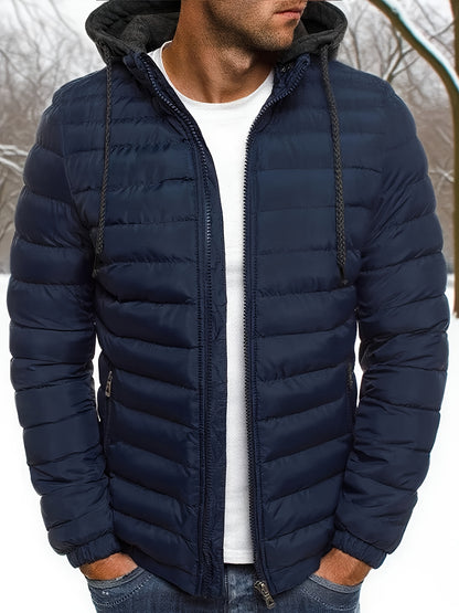 Men's Zipper Hoodie Jacket for Fall and Winter Casual Wear