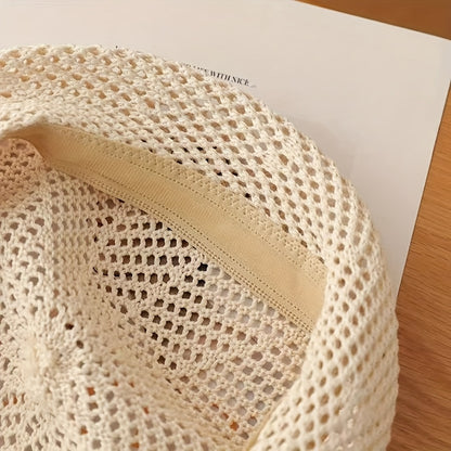 Women's Breathable Acrylic Dome Beret - Soft Octagonal Beanie