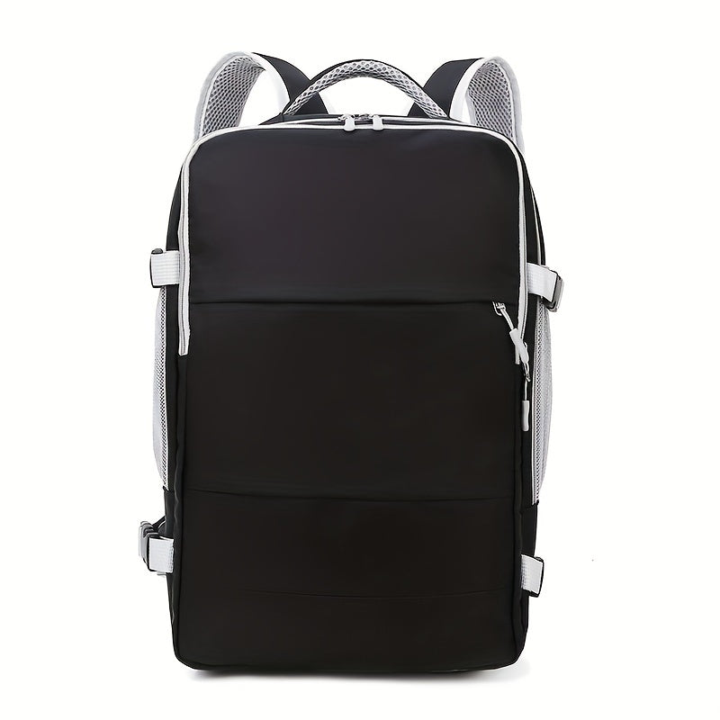 Multi-Functional Travel Backpack for Women, Casual Style, Large Capacity, Lightweight, USB Charging, Adjustable Straps, Shoe Compartment, Zipper Closure, Polyester Lining, Sewing Thread Detail, Wet Wipe Clean, for Business Tr