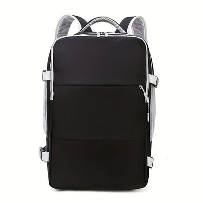 Multi-Functional Travel Backpack for Women, Casual Style, Large Capacity, Lightweight, USB Charging, Adjustable Straps, Shoe Compartment, Zipper Closure, Polyester Lining, Sewing Thread Detail, Wet Wipe Clean, for Business Tr