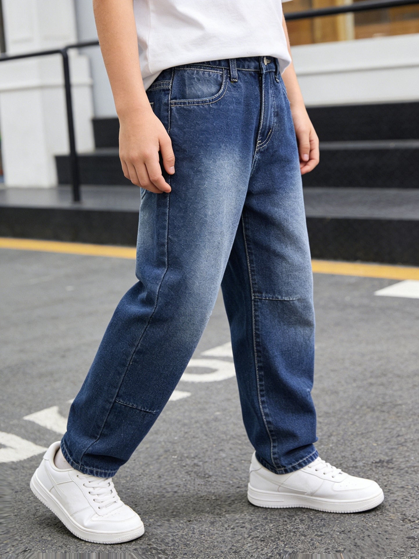 Boys' Casual Straight Leg Denim Pants in Cotton Blend