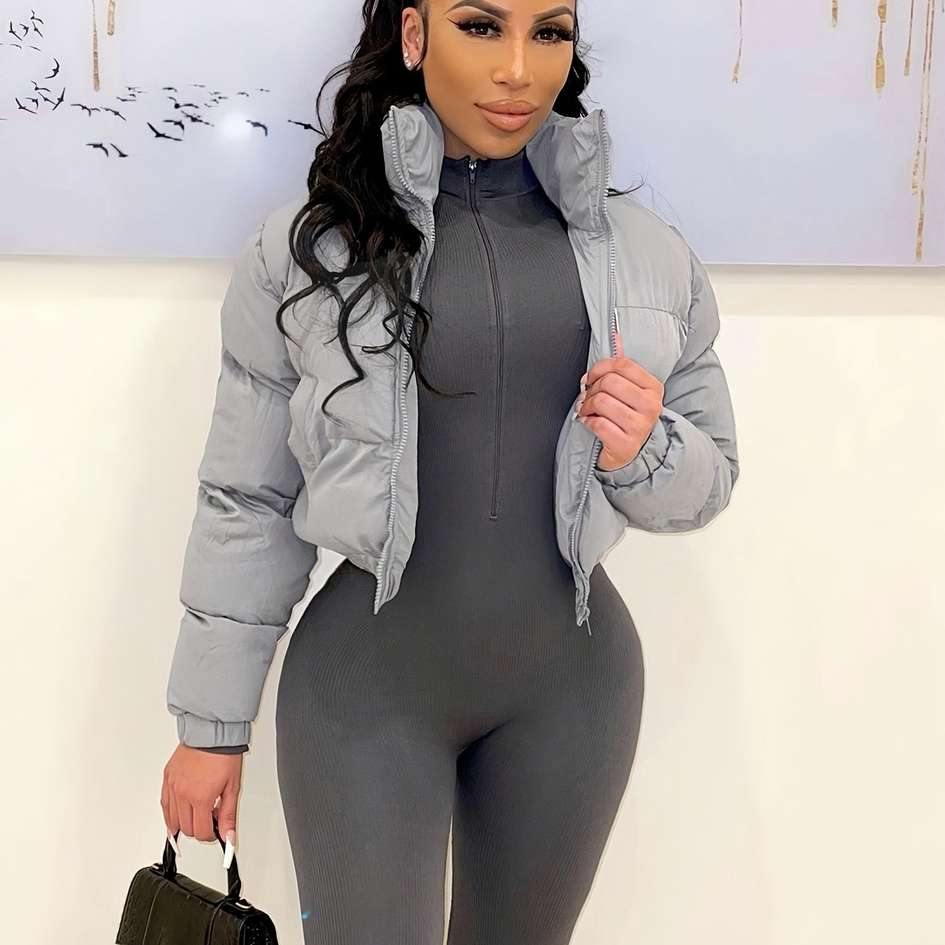 Աշնանային/ձմեռային եվրոպական և ամերիկյան կանացի կարճ բաճկոն