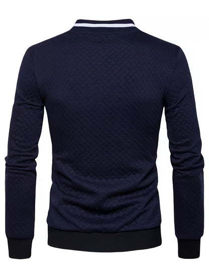 Men's Casual Stand Collar Jacket - 100% Polyester Knit Fabric with Slight Stretch, Solid Color Zippered Spring/Fall Outerwear with Cartoon Embroidery