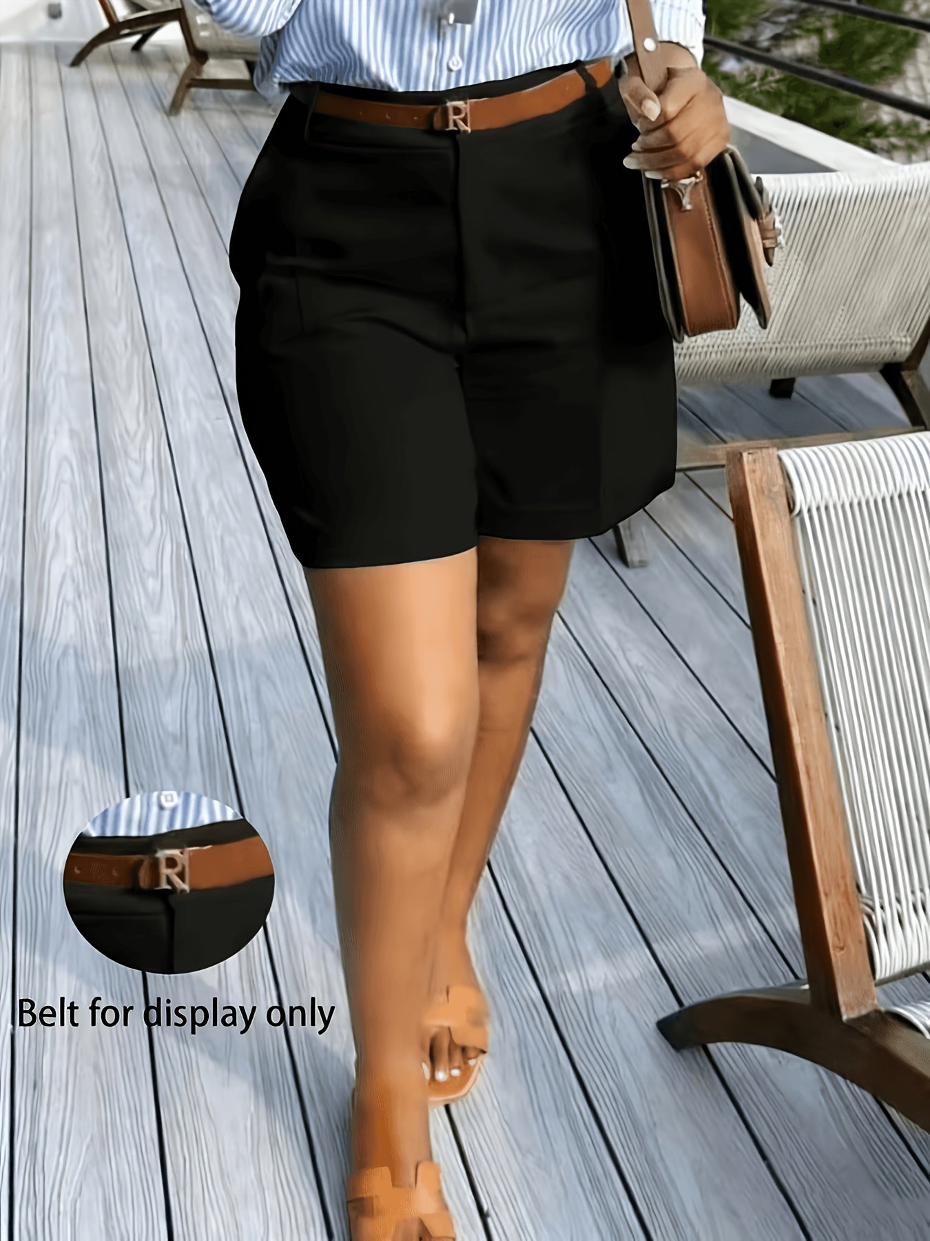 Women's Elegant Summer Casual Polyester Shorts with Pockets