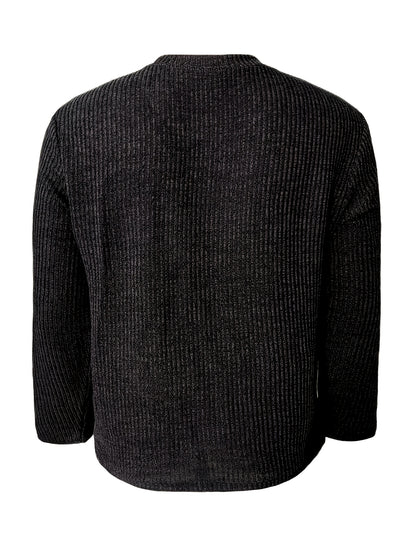 Men'S Casual Long Sleeve Crew Neck Knit Polyester Tops for Spring/Fall, Outdoor, Daily Wear, Weekend, Festival, Valentine'S Day, Independence Day, Birthday, Father'S Day, New Year's, Vacation