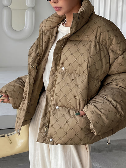 Women's Oversized Winter Coat - Full-Zip Closure, Thickened Outerwear Jacket in Beige/Tan/ Brown/Black/White/Gray/Blue/Red/, Machine Washable Cold Weather Outer Jacket for Everyday & Formal Events