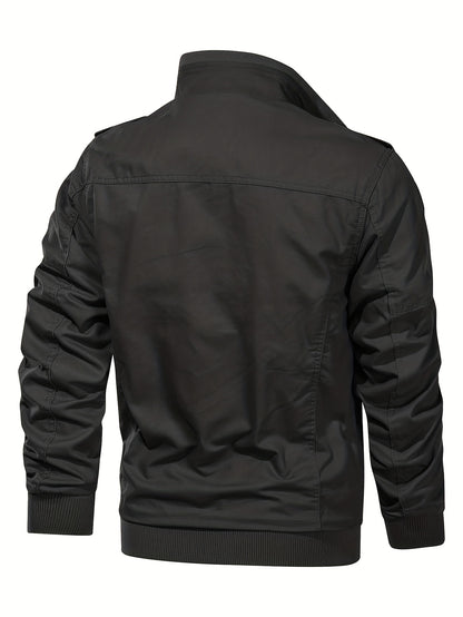 Men's Tactical Cargo Jacket with Multiple Pockets for Fall