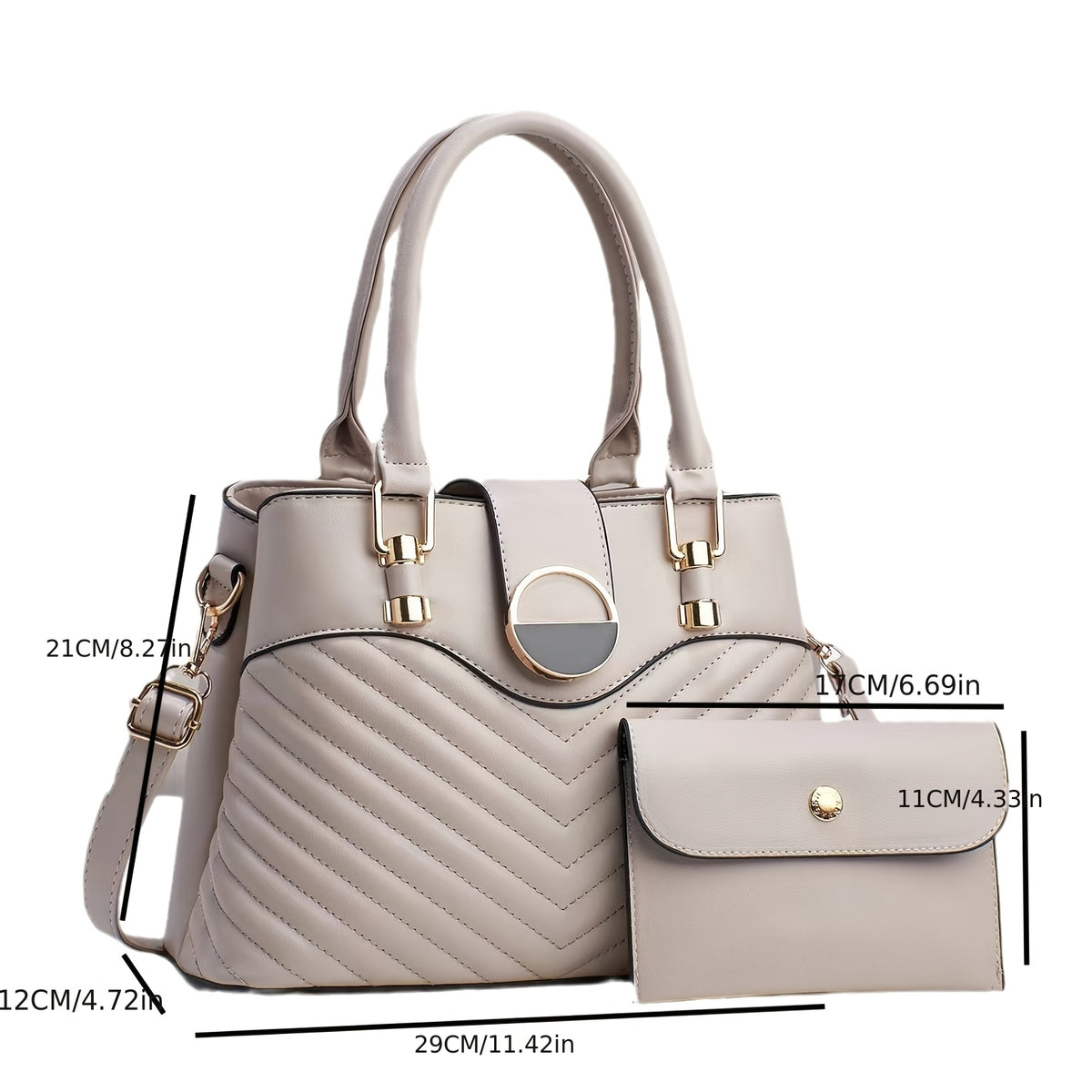 Elegant Women's Faux Leather Handbag with Convertible Crossbody