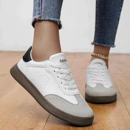DJSUNNYMIX Women's Casual Sneakers - Stylish Low-Top Walking Shoes with PU Cover Upper, EVA Sole, and Fabric Lining for All-Day Comfort - Perfect for Outdoor Activities and Casual Attire, Ladies Sneakers