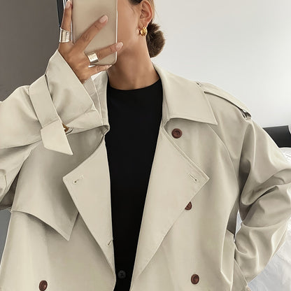 Կանացի գարուն/աշուն միագույն, պարզ, ազատ, առօրյա, կարճ, երկար թևքերով տրենչ-բաճկոն