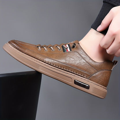 1 Pair Men'S Fashion Sneakers - Casual Street Style All-Season Slip-On Shoes with Geometric Solid Color, Faux Upper, Fabric Lining, PVC Sole, EVA Insole, Round Toe - Versatile for Daily, Party, Vacation