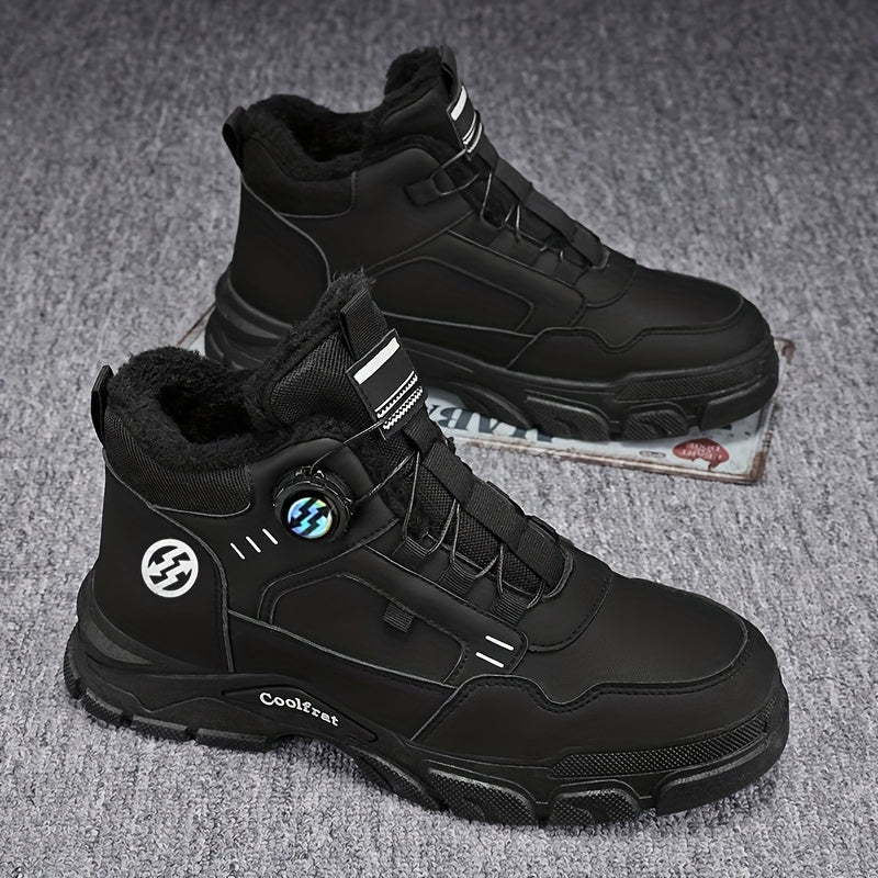 Տղամարդկանց նոր ձմեռային հաստ շերտով կոշիկներ, երեք գույնի, հարմարավետ և տաք, հեշտ հագնվող/հանվող, բռնակի դիզայնով, հարմար է բացօթյա ձյան, լեռնագնացության և լեռնագնացության համար։