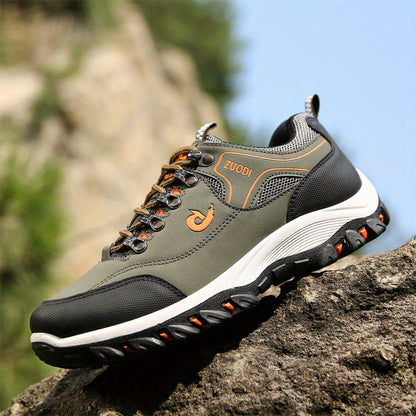 PLUS SIZE Men's Durable Lace Up Hiking Boots, Comfy Non Slip Soft Sole Shoes For Men's Outdoor Activities