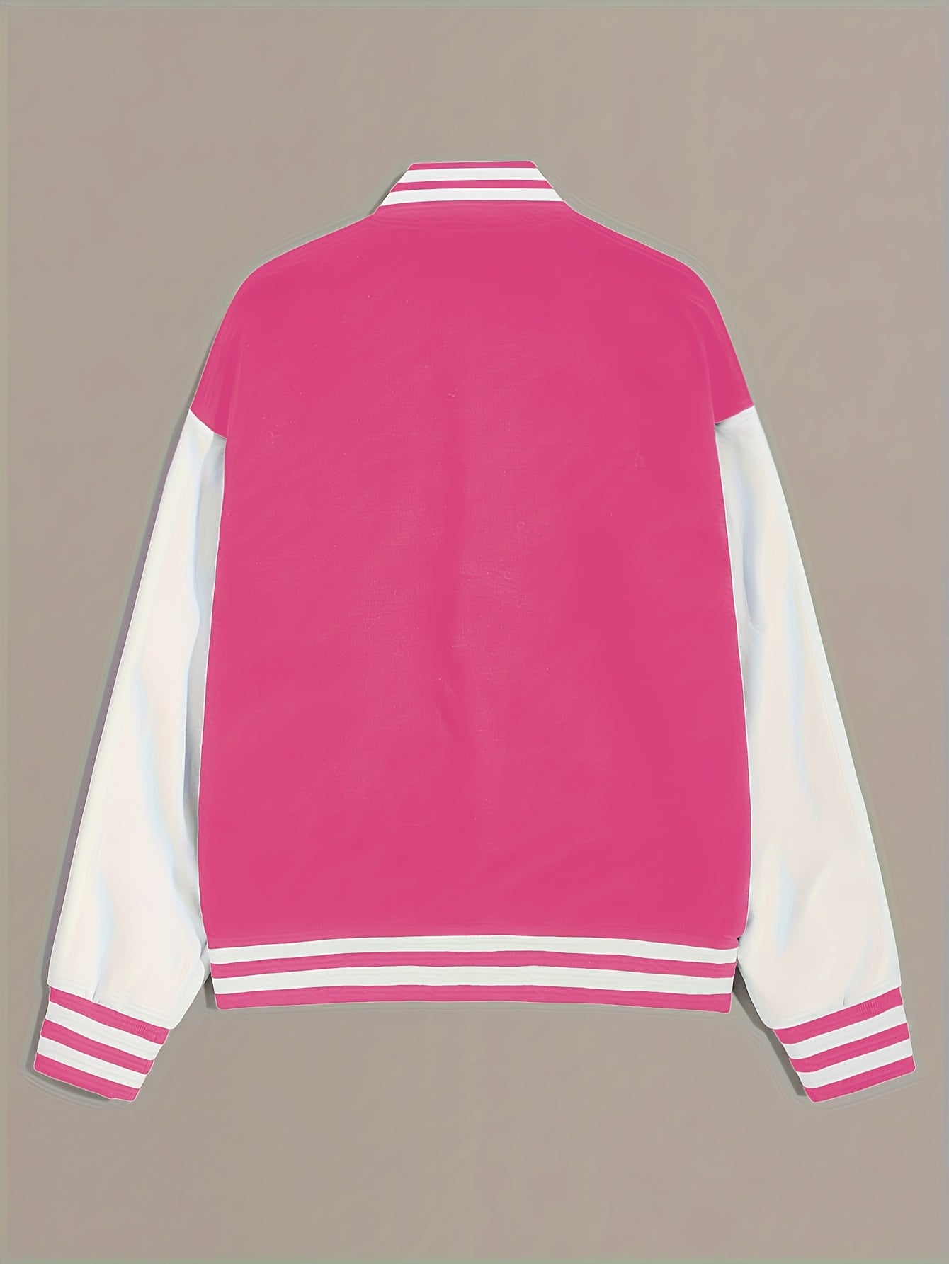 Կանացի առօրյա երկարաթև բեյսբոլի բաճկոն «A» տառի դետալով - սև և բեժ երկգույն դիզայն, կոճակներով առջևի մաս, գրպաններ, աշուն/ձմեռ նորաձև վերնազգեստ, աշուն-ձմեռ հագուստ | կոճակներով բաճկոն | ֆունկցիոնալ գրպաններ