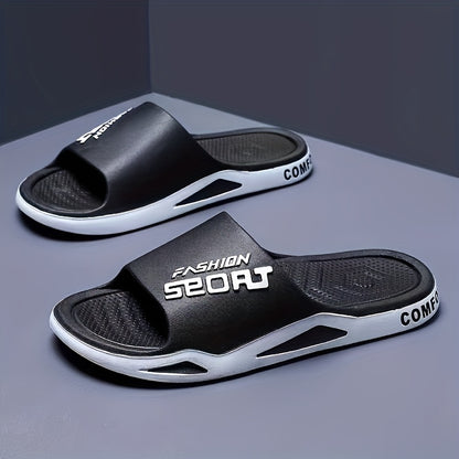 Trendy Oversized Flat Slippers for Home, Bathroom, And Indoor Use; Lightweight Soft-Soled Suitable for Outdoor Sports And Comfortable Beach Outings. - ayq