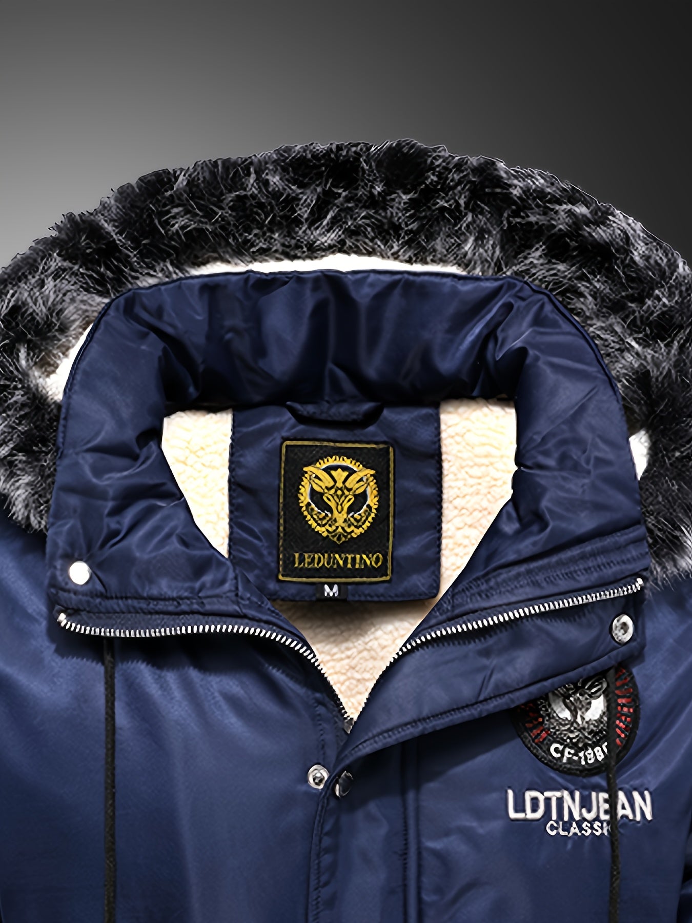 Men's Heavyweight Arctic Winter Jacket - -210gsm Windproof Coat with Full-Zip Closure, Hooded Insulated Outerwear - Machine Washable Cold Weather Jacket for Skiing, Snowboarding, Camping - Navy Blue, Winter Accessories, Skiin