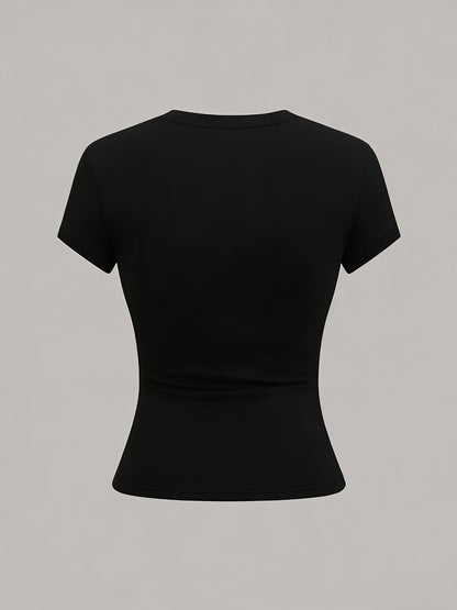 Slim Fit Believe Letter Graphic T-Shirt, Comfortable & Stylish - ayq