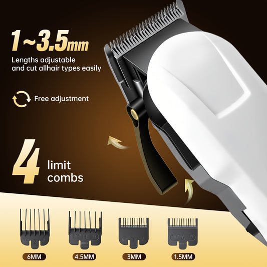 3pcs/2pcs Men's Electric Hair Clipper, Reciprocating Shaver & T-Beard Trimmer Set with Type-C Charging, Low Voltage (36V) Battery- - for, Travel & Car Use, Stainless Steel Blades Suitable for full Grooming Kit