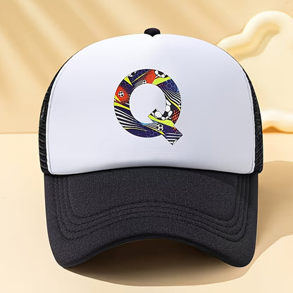 Boys' Breathable Soccer Alphabet Mesh Baseball Cap - Summer Style