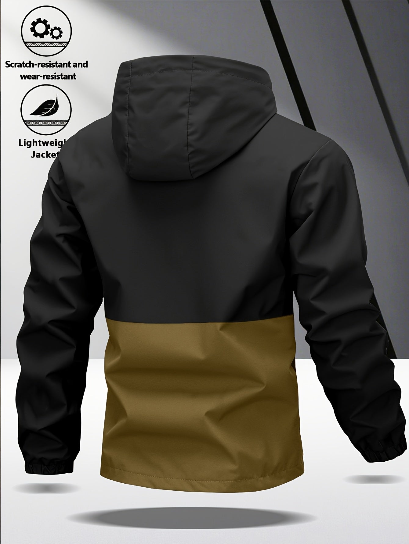 Men's Casual Hooded Softshell Sports Windbreaker Jacket